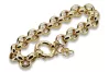 Bracelet d’ancrage en or jaune italien 14 carats cb025y