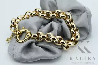 Bracelet d’ancrage en or jaune italien 14 carats cb025y