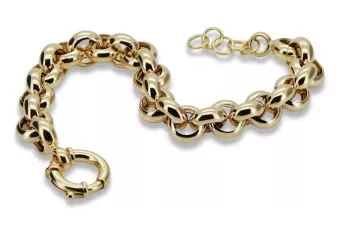 Bracelet d’ancrage en or jaune italien 14 carats cb025y
