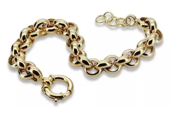 Bracelet d’ancrage en or jaune italien 14 carats cb025y