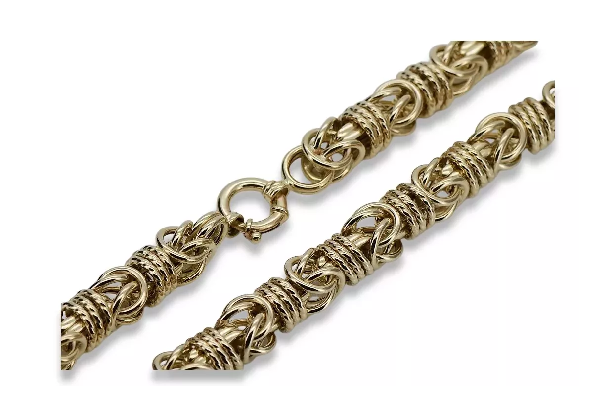 Złota bransoletka 14k 585 wzór królewski cb009y Złota bransoletka 14k 585 wzór królewski cb009y