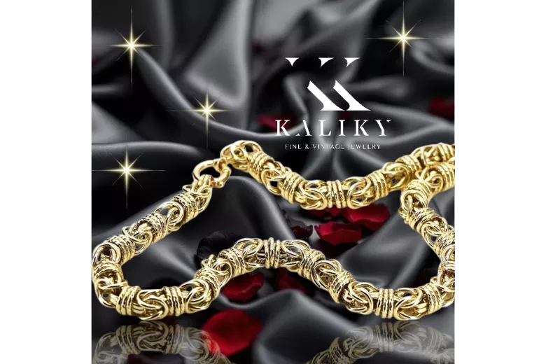 Złota bransoletka 14k 585 wzór królewski cb009y