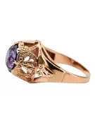 Ruso soviético rosa 14k 585 oro Alexandrite Ruby Esmeralda anillo Zircon vrc080