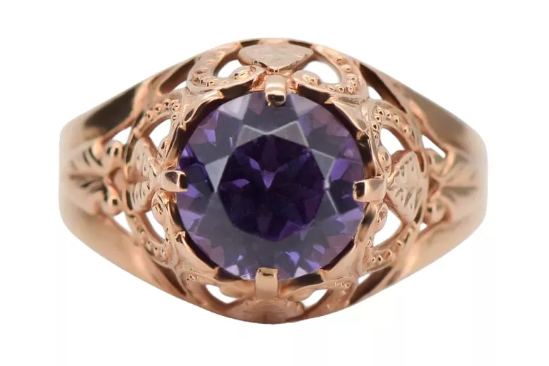 Russe rose soviétique 14k 585 or Alexandrite Ruby Emerald Sapphire Zircon ring vrc080