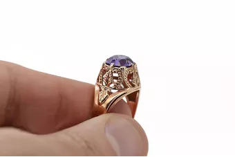 Russe rose soviétique 14k 585 or Alexandrite Ruby Emerald Sapphire Zircon ring vrc080