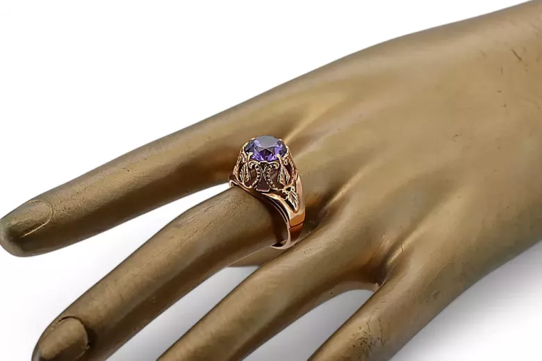 Russe rose soviétique 14k 585 or Alexandrite Ruby Emerald Sapphire Zircon ring vrc080