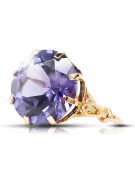 Russischer sowjetischer Roségoldring 14 Karat 585 Alexandrit Rubin Smaragd Saphir Zirkon vrc073