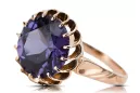 Rosa rosa 14k oro 585 anillo Alexandrite vrc035 Estilo soviético ruso vintage
