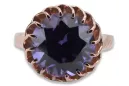 Rosa 14 Karat Gold 585 Alexandrit Ring vrc035 Vintage Russischer Sowjetischer Stil