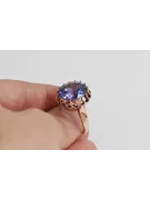 Rosa 14 Karat Gold 585 Alexandrit Ring vrc035 Vintage Russischer Sowjetischer Stil