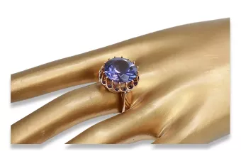 Рожева рожева 14k gold 585 Alexandrite ring vrc035 Вінтажний російський радянський стиль