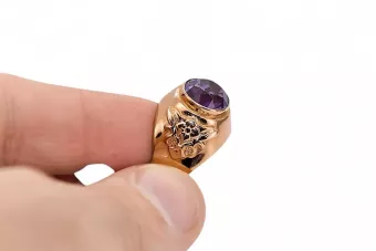 Russe rose soviétique 14k 585 or Alexandrite Ruby Emerald Sapphire Zircon ring vrc078