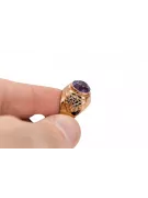 Ruso soviético rosa 14k 585 oro Alexandrite Ruby Esmeralda zafiro anillo Zircon vrc078