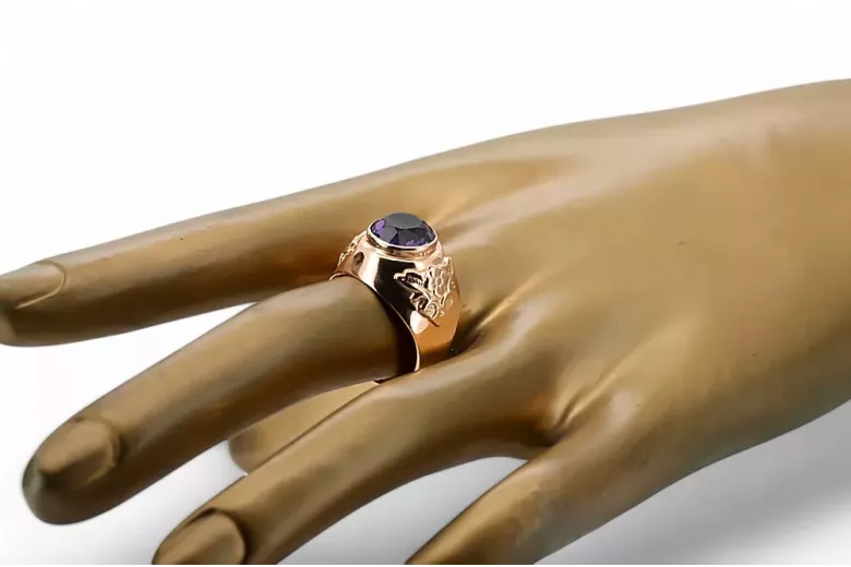 Ruso soviético rosa 14k 585 oro Alexandrite Ruby Esmeralda zafiro anillo Zircon vrc078