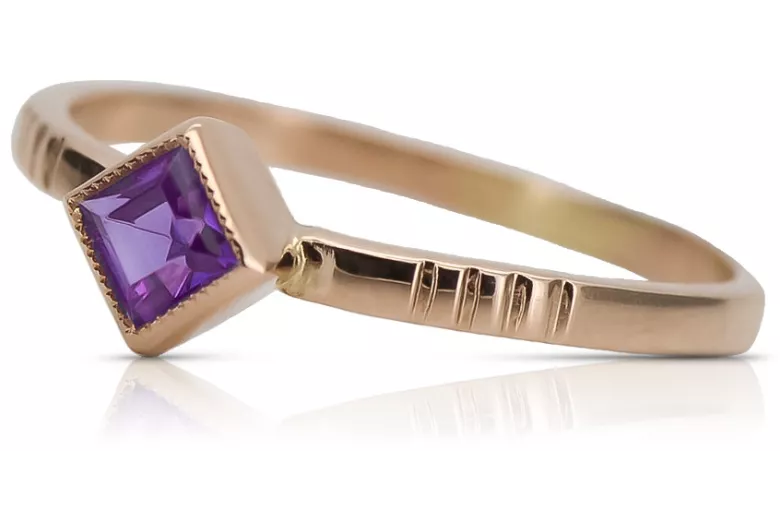 Russische sowjetische Rose 14 Karat 585 Gold Alexandrit Rubin Smaragd Saphir Zirkon Ring vrc014