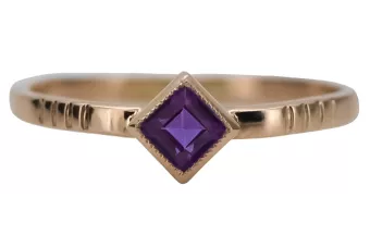 Russische sowjetische Rose 14 Karat 585 Gold Alexandrit Rubin Smaragd Saphir Zirkon Ring vrc014