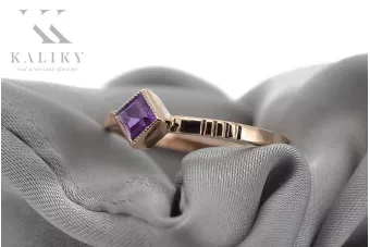 Ruso soviético rosa 14k 585 oro Alejandrita Rubí Esmeralda Zafiro Circón anillo vrc014