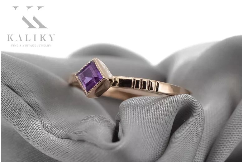 Russische sowjetische Rose 14 Karat 585 Gold Alexandrit Rubin Smaragd Saphir Zirkon Ring vrc014