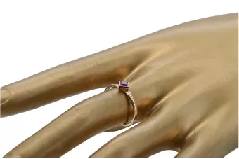 Russische sowjetische Rose 14 Karat 585 Gold Alexandrit Rubin Smaragd Saphir Zirkon Ring vrc014