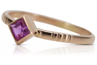 Pierścionek z różowego czerwonego złota 14k 585 z Rubinem vrc138 Vintage