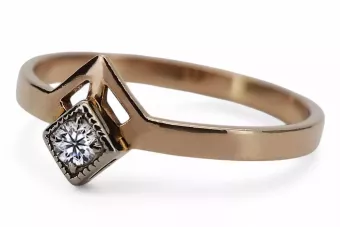 Рожевий рожевий 14k золото 585 Diamond ring vrd313r Російська радянська Вінтажний стиль