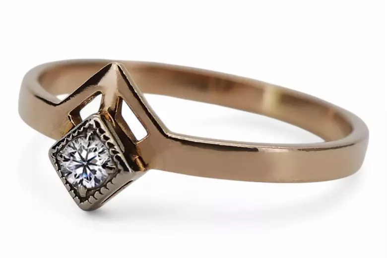 Російська радянська троянда 14k 585 з чорнінням Олексієм Рубі Емеральд Сапфір Зіркон кільце vrc313