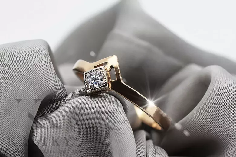Російська радянська троянда 14k 585 з чорнінням Олексієм Рубі Емеральд Сапфір Зіркон кільце vrc313