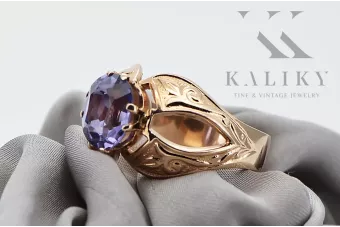 Russische Sowjetrose 14k 585 gold Alexandrite Ruby Emerald Saphir Zircon Ring vrc135