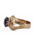 Pierścionek z różowego czerwonego złota 14k 585 z Aleksandrytem vrc135 Rosyjski styl Vintage
