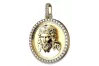 Gelbe weiße Rose 9k 14k 18k Gold, Silber wunderschöner Jezus Diamant Anhänger cgpj004