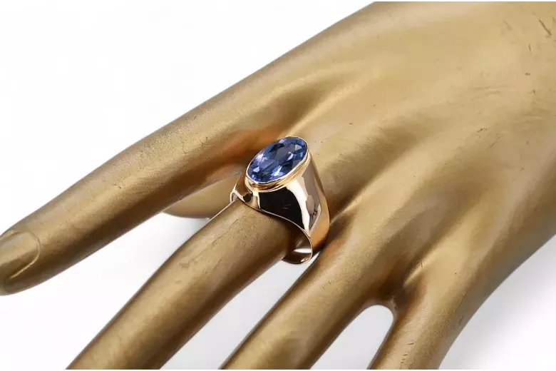 Російська радянська троянда 14k 585 з чорнінням, Олександр Ємеральд Сапфір Зіркон кільце vrc077