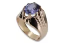 Russische sowjetische Rose 14 Karat 585 Gold Alexandrit Rubin Smaragd Saphir Zirkon Ring vrc016
