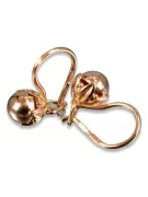 Rose rose russe soviétique 14k 585 or URSS Boucles d’oreilles boule vintage ven180