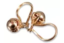 Rose rose russe soviétique 14k 585 or URSS Boucles d’oreilles boule vintage ven180
