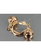 Rose rose russe soviétique 14k 585 or URSS Boucles d’oreilles boule vintage ven180