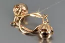 Rose rose russe soviétique 14k 585 or URSS Boucles d’oreilles boule vintage ven180