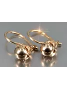 Rose rose russe soviétique 14k 585 or URSS Boucles d’oreilles boule vintage ven180