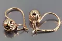 Rose rose russe soviétique 14k 585 or URSS Boucles d’oreilles boule vintage ven180