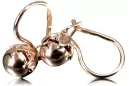 Rose rose russe soviétique 14k 585 or URSS Boucles d’oreilles boule vintage ven180