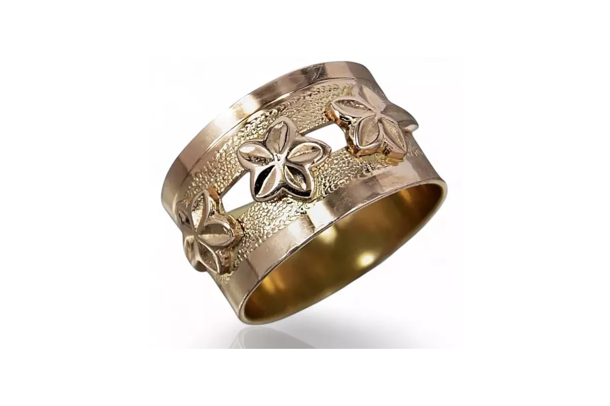 Ruso soviético rosa rosa 14k 585 oro Anillo vintage vrn025 Ruso soviético rosa rosa 14k 585 oro Anillo vintage vrn025