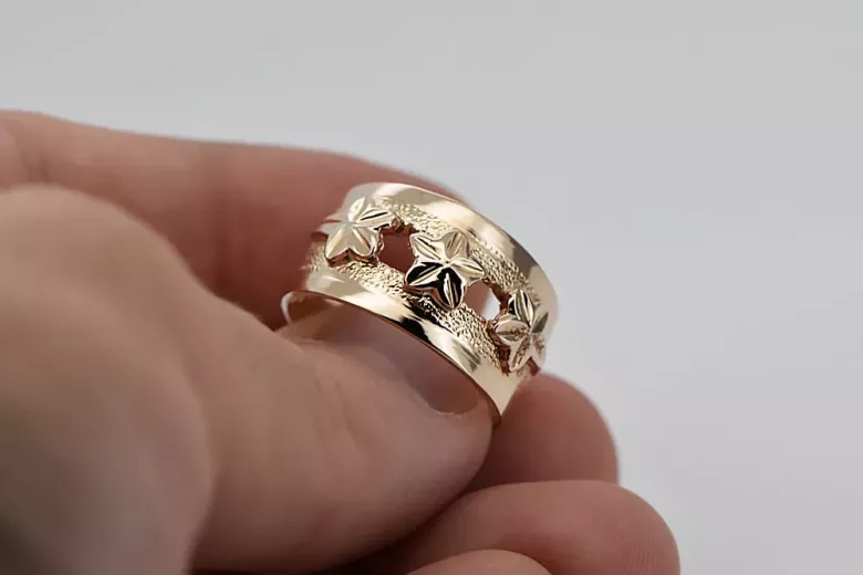 Russian Soviet rose pink 14k 585 gold Vintage ring vrn025