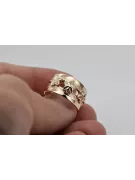Russe soviétique rose rose 14k 585 or Bague vintage vrn025