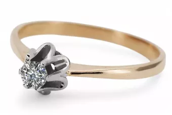 Винтидж бижута Пръстен Циркон Оригинално ретро 14k розово злато vrc353r