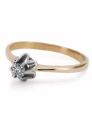 Винтидж бижута Пръстен Циркон Оригинално ретро 14k розово злато vrc353r