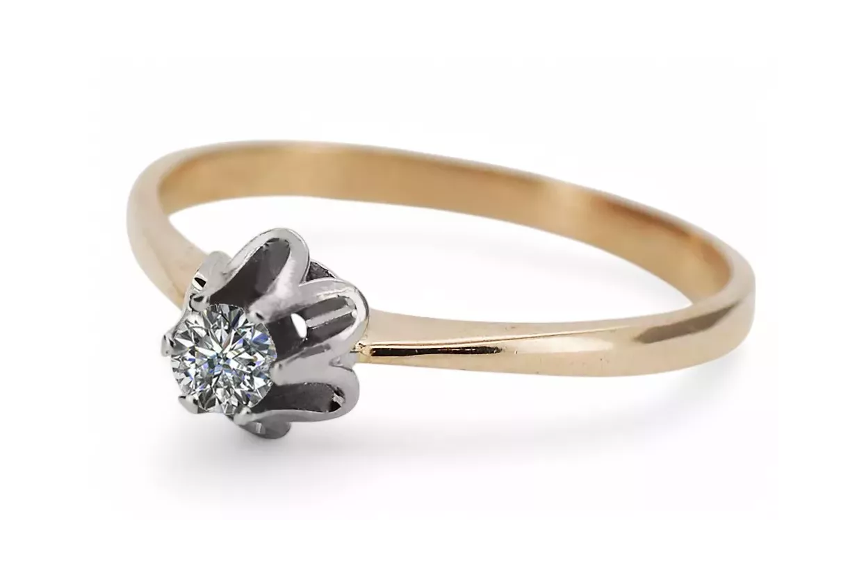 Ring Vintage Stil Zirkon Originales Vintage-Roségold aus 14 Karat vrc353r Ring Vintage Stil Zirkon Originales Vintage-Roségold aus 14 Karat vrc353r