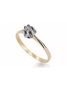 Zircon Or rose 14 carats vintage d'origine Anneau Vintage vrc353r
