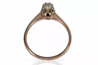 Каблучка Вінтаж стиль Циркон Оригінальне вінтажне рожеве золото 14 карат vrc353r