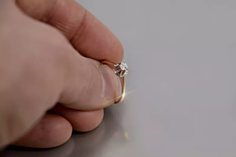 Винтидж бижута Пръстен Циркон Оригинално ретро 14k розово злато vrc353r