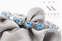 Тенісний браслет з білого золота 14k з аквамарином та цирконами tbc001w