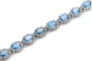 Pulsera de tenis con aguamarina y circonitas en oro blanco de 14k tbc001w